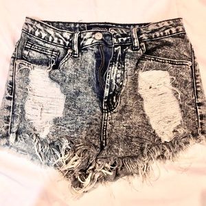JustUSA acid washed denim shorts